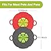 Silicone Lid Spill Stopper, Zanmini Anti Spill Lid Cover, 11.14‘’ Boil Over Safeguard Silicone Spill Stopper Pot Pan Lid Multi-Function Kitchen Tool, 2 PCS, Red & Gray