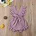 ITFABS Newborn Baby Girl Romper Bodysuits Cotton Flutter Sleeve One-piece Romper Outfits Clothes (Light Purple,0-6 months)