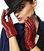 Warmen Women's Touchscreen Texting Driving Winter Warm Nappa Leather Gloves - 7.5 (US Standard size) - Burgundy (Touchscreen Function/cashmere Lining)