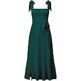 TRONSTORE Women's Fall Wedding Guest Dress Square Neck Sleeveless Side Slit Formal Dresses for Women Cocktail Party Prom