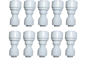 YZM Reducing Straight Union 3/8" to 1/4" Quick Connector fittings RO Water Filters set of 10