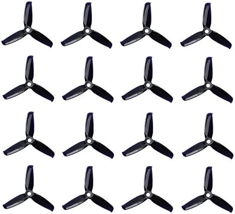 RAYCorp Genuine Gemfan 3052 3-Blades Flash (3x5.2x3) Propellers 16 Pieces(8CW, 8CCW) Black - Polycarbonate 3-inch Tri Blades Mini Quadcopters & Multirotors Props Battery Strap