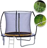 KANGA 8ft Trampoline with Enclosure, Ladder & Anchor Kit (Curved) Round view 4