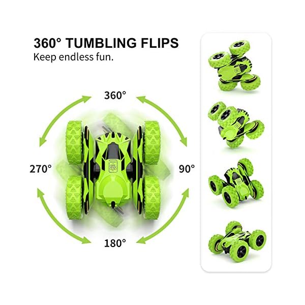 SGILE RC Stunt Car Toys, Direct Charge Remote Control Car with 2 Sided 360 Rotation Gifts for Boys Girls Kids Age 6…