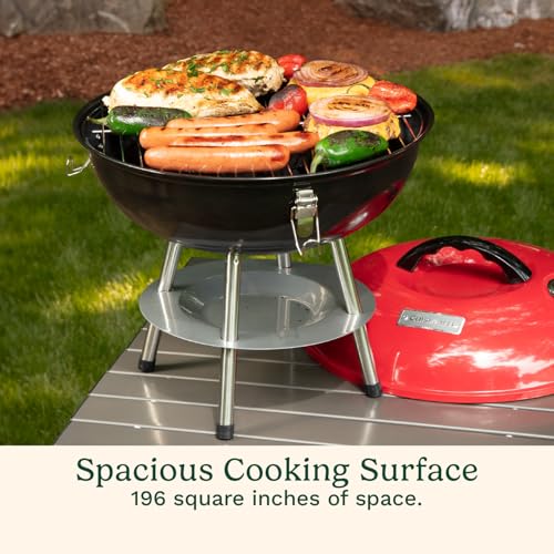 Cuisinart Outdoor Portable Charcoal Grill, 14", Red (CCG-190RBC)