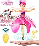 Akargol Flying Fairy Doll - Magic and Best Gift for 6 Year Old Girl Kids Toy - Infrared Induction and Remote Control Toys - Birthday Present for 3-4-5-7-8-9 Ages Children(2 Spare Wings)