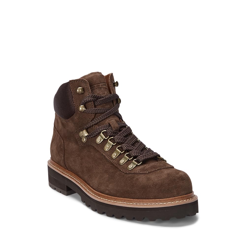 Polo Ralph Lauren Men’s Alpine Suede Trail Boot Hiking, Chocolate Brown, 15