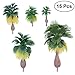 NUOLUX 15pcs Model Train Palm Trees 5 Size Tropical Forest Landscape Scale N Z 1:100-1:300