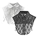 Sunward Women Girls Vintage Lace Half Shirt Round Collar Detachable Blouse Tie