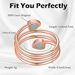 Feraco 2 Pcs Copper Magnetic Rings for