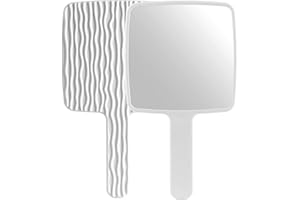 Jasefa Hand Mirror, Handheld Mirror with Handle for Makeup, Portable Cute Hand held Mirror for Shaving, Travel Men & Women(Wh