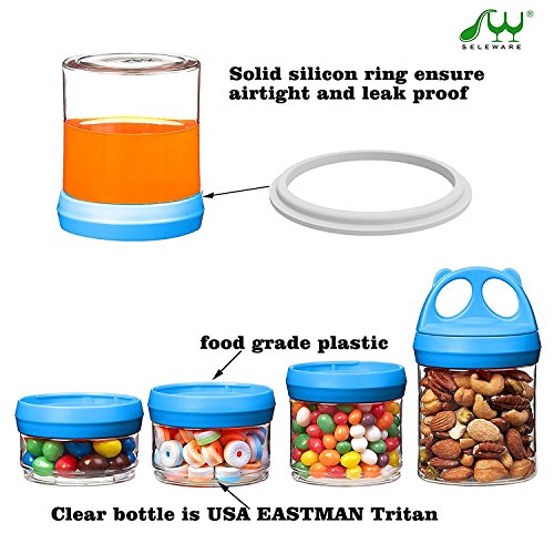 SELEWARE Portable Stackable Food Storage Containers for Snacks Formula Powder and Drinks Twist