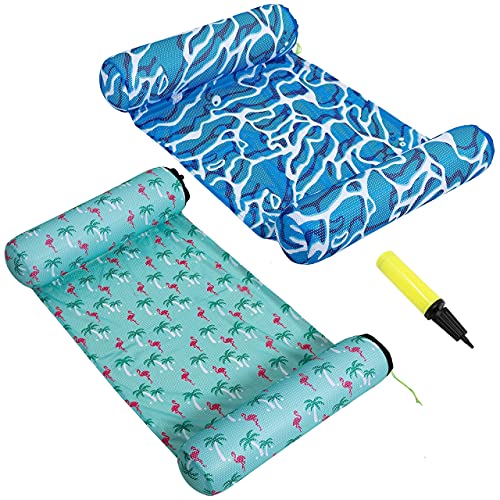 4in1 Hammock Inflatable Pool Float with Bonus Air Pump, Premium