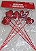 Valentines Day 8½" Valentine's Red Glitter Foam Heart Picks, Set of 7