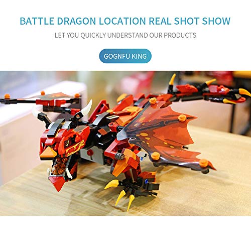 Insaneness Xmas Gifts RC Smart Dinosaur Building Blocks Walking Electronic Robot STEM DIY Toy for Kids (Red)