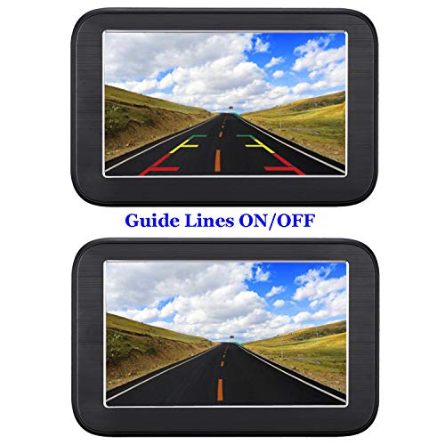 Emmako Wireless Backup Camera and 5'' Monitor System For Cars IP68 Waterproof 6 LED Light Night Vision HD Color Rear View Camera With Guide Lines On/Off - Thumbnail 3