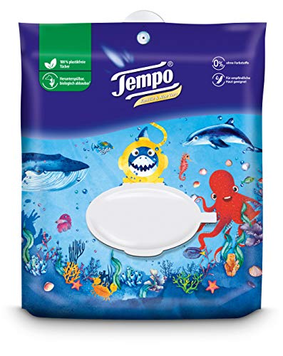 Tempo Vochtige toiletdoeken zacht & gevoelig, parfum: kamille en aloë vera, vochtige doekjes in hersluitbare comfortzak… - Afbeelding 4