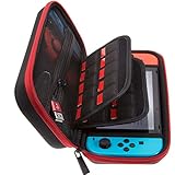 [Updated] ButterFox Nintendo Switch Hard Carrying Case with 19 Game Cartridge and 2 Micro SD Card Holders - Red/Black
