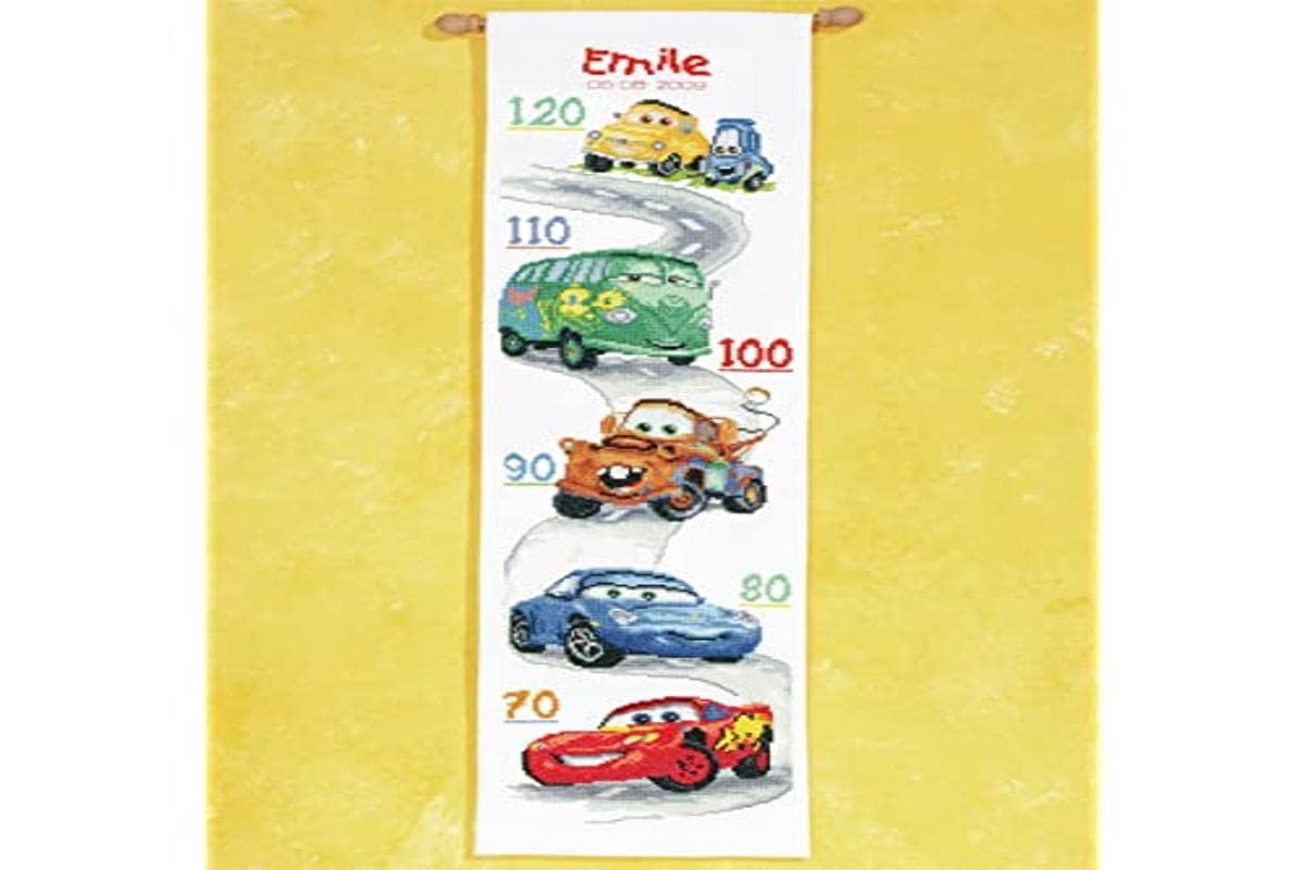 Vervaco Cars Counted Cross Stitch Kit, Multi-Colour, 18 x 70 cm