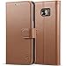 Galaxy S7 Edge Case, TUCCH Leather Case for Samsung Galaxy S7 Edge, Wallet Leather Case with Credit Card Holders, Flip Book Cover with Kickstand Feature, Magnetic Closure, Brown
