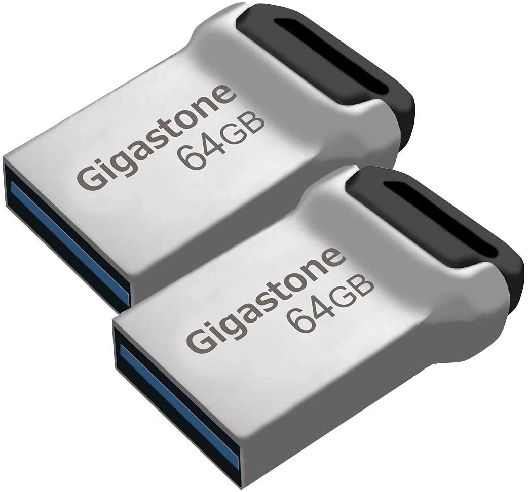 GIGASTONEZ90 64GB 2 Pack USB 3.2 Gen1 Flash Drive, Mini Fit Metal Waterproof Compact Pen Drive