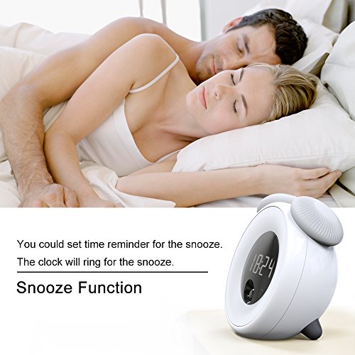image for Alarm Clock with Wake Up Light, Hobest Rechargeable Digtal Alarm Clock
