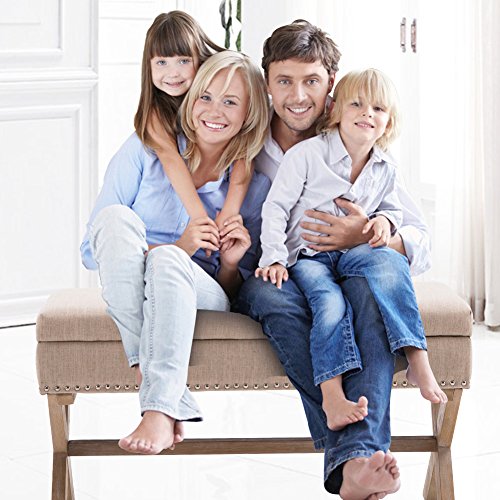 image for Fabric Upholstered Storage Entryway Bench, 36 inch Bedroom Bench Seat 