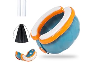 Beavtaens Travel Potty: Bottomless Portable Potty with 20 Disposable Liners On The Go Potty with Splash Guard and Comfotable Cushion Travel Bag Included Potty Training Toilet for Kids (Blue)