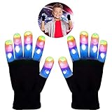 Fun Toys for 3-10 Years Old Boys, Flashing Led Light Gloves for Boys Best Kids Birthday Gifts Luminous Gloves Toys for Boys Girls Black MMJSST03
