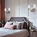 MELUCEE Metal Wall Lights with Clear Glass Shade 2 Heads Bathroom Light Fixtures Brushed Nickel Modern Vanity Lights Sconces for Hallway Bedroom Kitchen (Patent No.: US D963914 S)