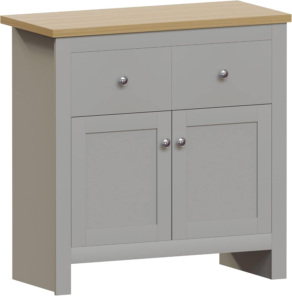 Vida Designs Arlington Sideboard Grey Oak 2 Drawer 2 Door Buffet Table