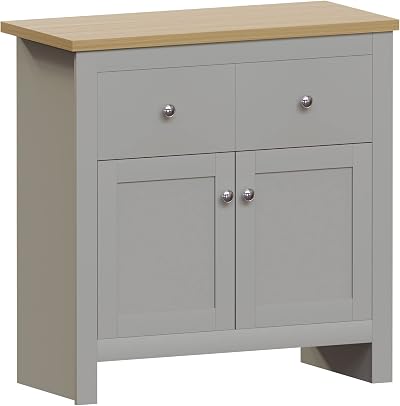 Vida Designs Arlington Sideboard Grey Oak 2 Drawer 2 Door Buffet Table