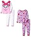 Sesame Street Baby Girls' Abby and Elmo 4-Piece Cotton Pajama Set