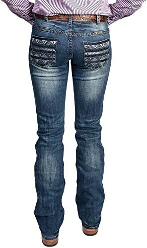 Cowgirl Tuff Western Denim Jeans Womens Slate 28 Short Med Wash JSLATE