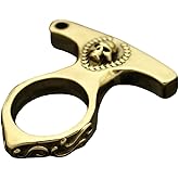 Vintage Brass Skeleton Keychain - Emergency Safety Tool with Break-in Function | Retro Style Men's EDC Key Ring Accessories &