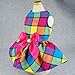Fitwarm Vintage Plaid Pet Clothes Dog Dress Ribbon Dog Vest Shirts Apparel, Small