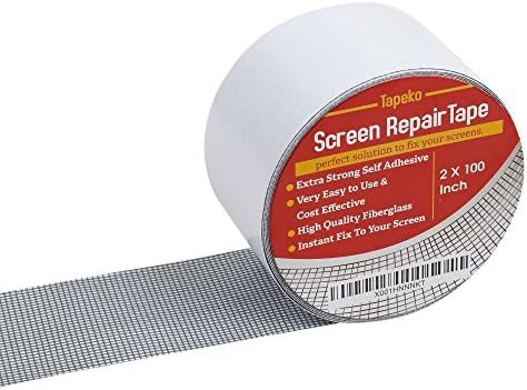 Screen Repair Tape for Window &amp; Door - Extra Strong Self Adhesive &amp; Waterproof Screen Repair Kit - 2X95 - Ideal to Patch Holes Instantly - Perfect Fiberglass Cloth Mesh