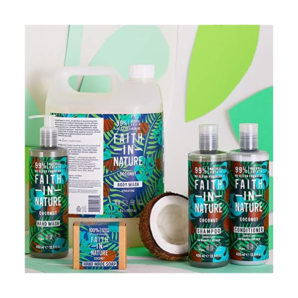 Faith In Nature Natural Coconut & Shea Butter Shampoo Bar, Hydrating, Vegan & Cruelty Free, Paraben and SLS Free, for…