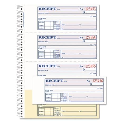 Amazon Com Adams Sc1182 Money Receipt Book Spiral 2 Part 7 5 8 X11 - image unavailable image not available for color adams sc1182 money receipt book spiral