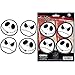 Jack Skellington Face Head Expressions Nightmare Before Christmas Disney Movie Auto Car Truck SUV Vehicle Garage Home Office Wall Decal Sticker - 4pc Stick Onz