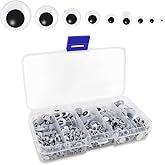 600 Pieces Mixed Inch Black Wiggle Googly Eyes Plastic Round Googly Eyes Self Adhesive for Arts Crafts DIY Scrapbooking Stick