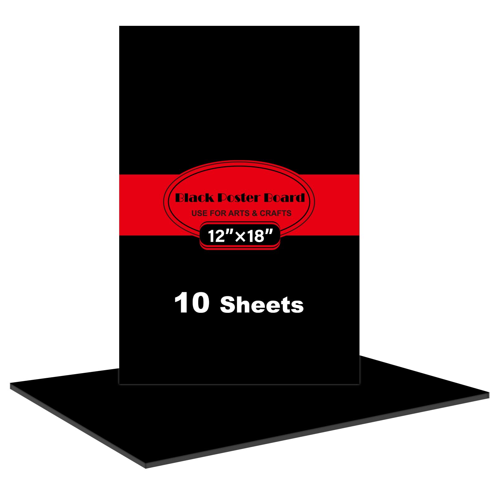 Photo 1 of 10 Pcs Black Poster Board Paper 12x18, ROOKEA Vision Boards Posterboard Bulk for School Projects Classroom Arts Craft Presentations Drawing Scrapbooking Blank Graphic Display