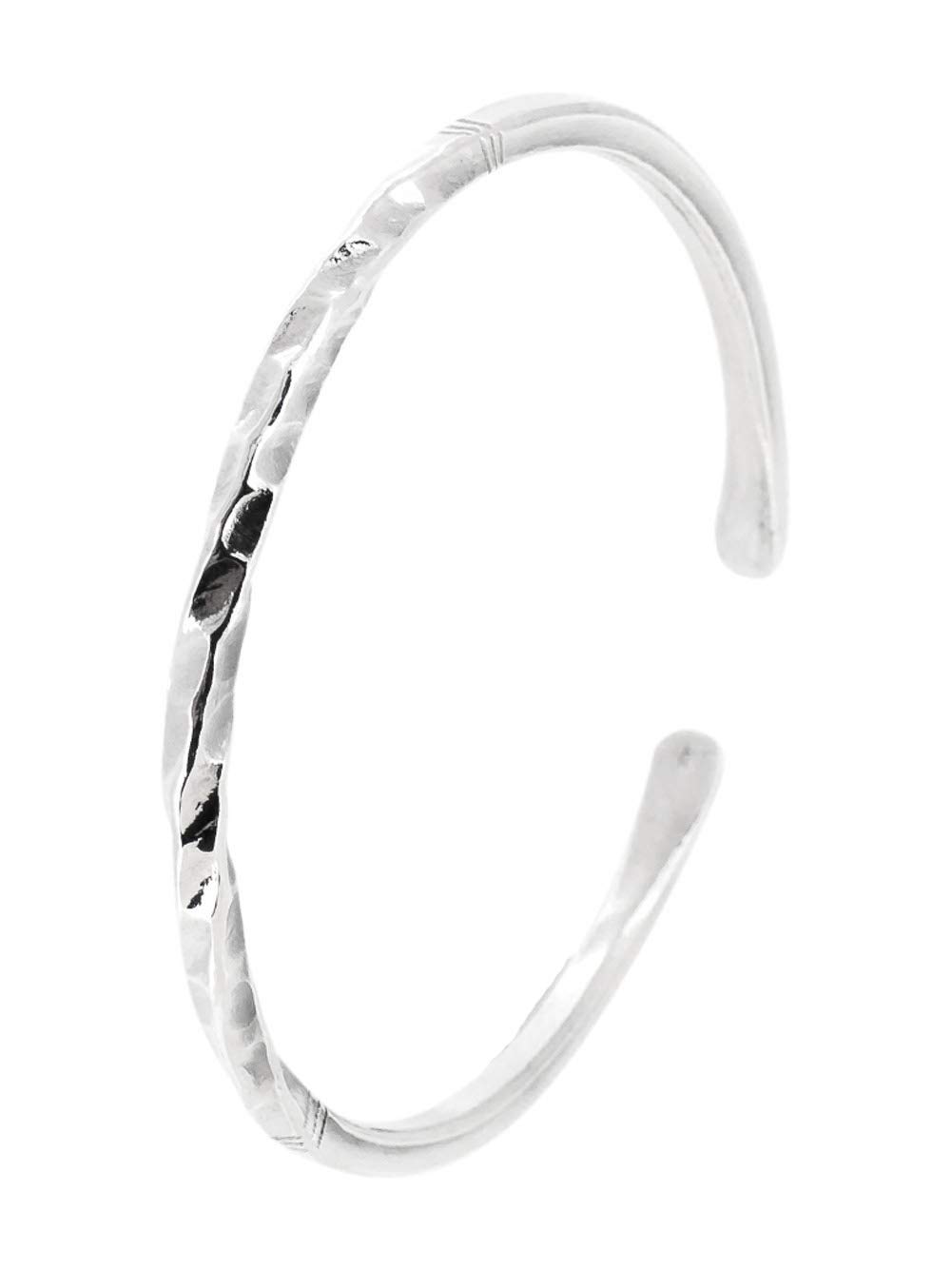 Treasure Bay Women's Silver Bangle Bracelet Classic Twisted Hammered 925 Sterling Silver