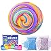 AUNOOL Fluffy Slime - 10 OZ Fluffy Floam Slime Putty with Cool Textures, Super Soft Non Sticky Smell Scented Stress Relief Toy for Kids (6 Pack)
