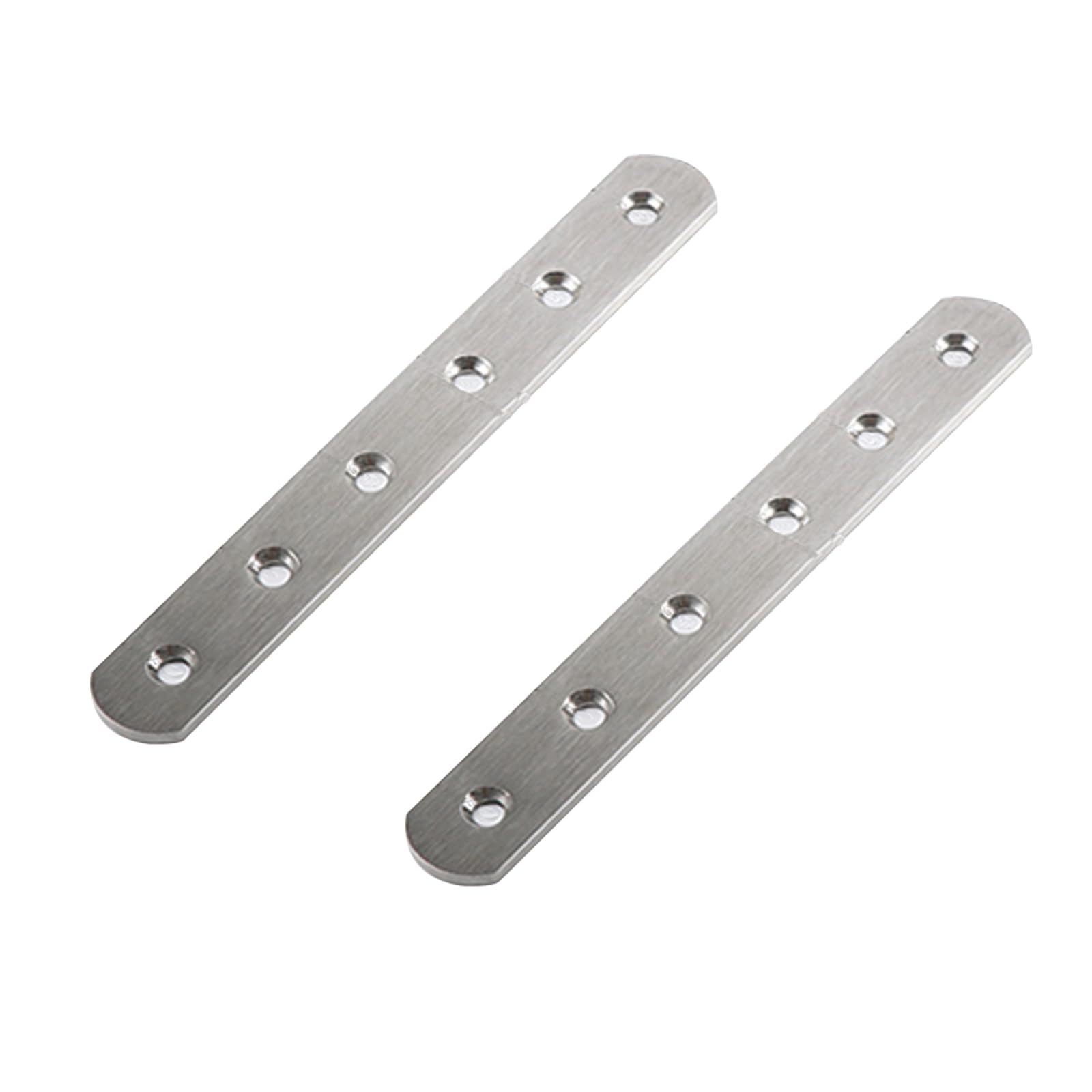 Leliafleury 2Pcs Straight Brackets Stainless Steel Flat Joining Plates Mending Plates Connecting Plates Flat Metal Brackets for Repair Fixing Wood Furniture, 175 x 20mm — image 1