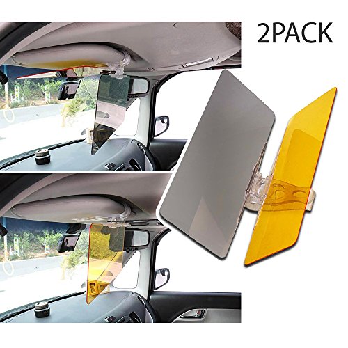RED SHIELD Universal Car Sun Visor Extender. Transparent, Tinted Shields Day & Night. Reduce Glare from Sunlight & Oncoming Headlights Through Windshield. Drive Safer with Enhanced Visibility. [2 PK] - Thumbnail 7