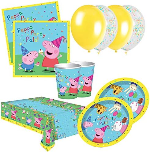 PartyPartyCompany® Peppa Pig Tableware Essential Pack (16 People)