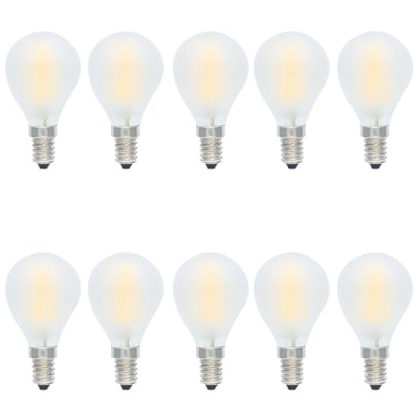 10er E14 LED Lampe Tropfenform Dimmbar 4W Fadenlampe Filament Birne,Ersetzt 30 Watt Glühbirnen,Warmweiß 2700K,AC 220V