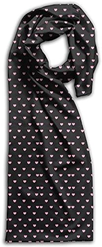 Pink Heart Pattern Winter Lightweight Scarf Print Soft Warm Towel Fashion Scarves Best Gift