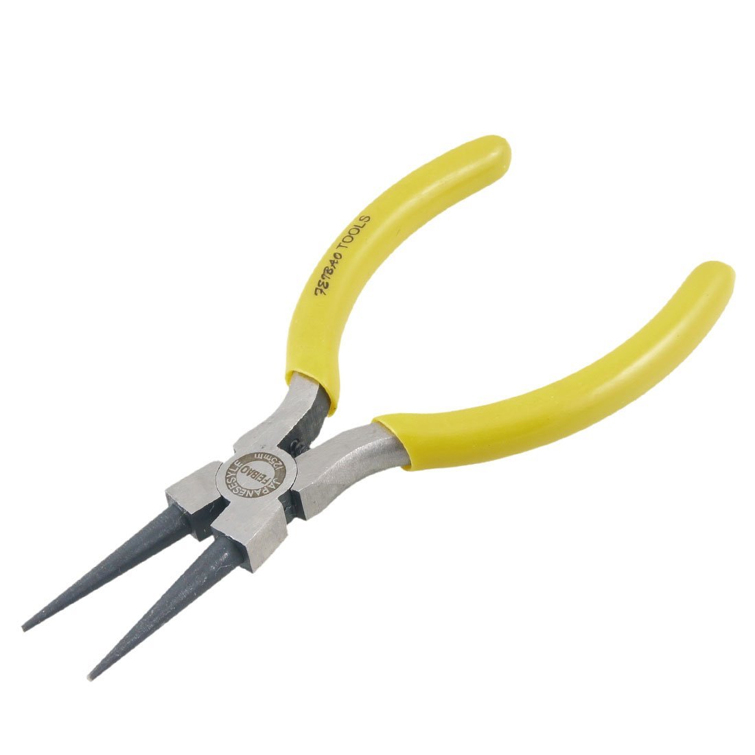 Sourcingmap Yellow Grip Silver Tone Metal Needle Nose Pliers Tool 5" Long